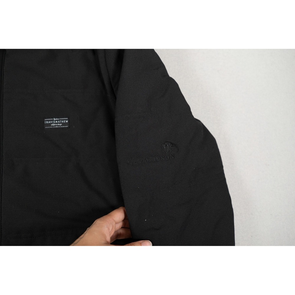 TravisMathew Mens Full Zip Mock Neck Quilted Jacket Black Size S Golf Outerwear image 9